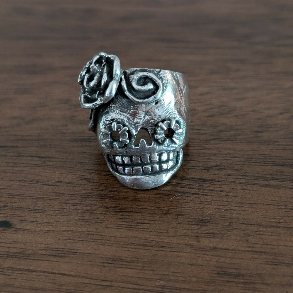 Sterling Silver Sugar Skull ring